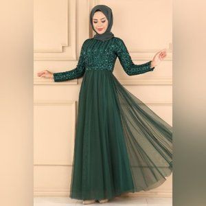 Modest Emerald Dress
